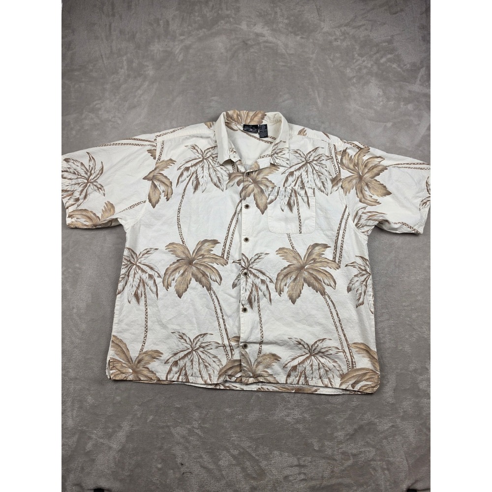Vintage OP Ocean Pacific Sport Hawaiian Shirt Mens XXL Palm Tree Tropical Aloha